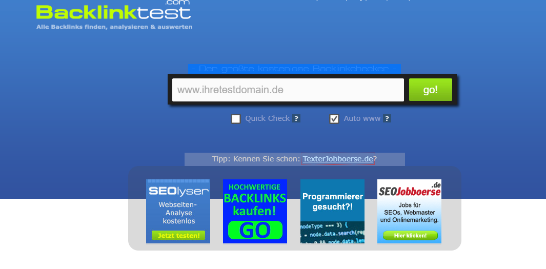 Backlinkchecker Backlinktest.com